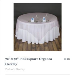 Pink organza overlay 10 pieces